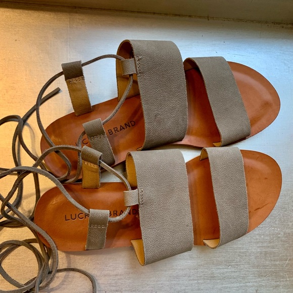 LUCKY BRAND Hadesha sandals green leather - Picture 3 of 11